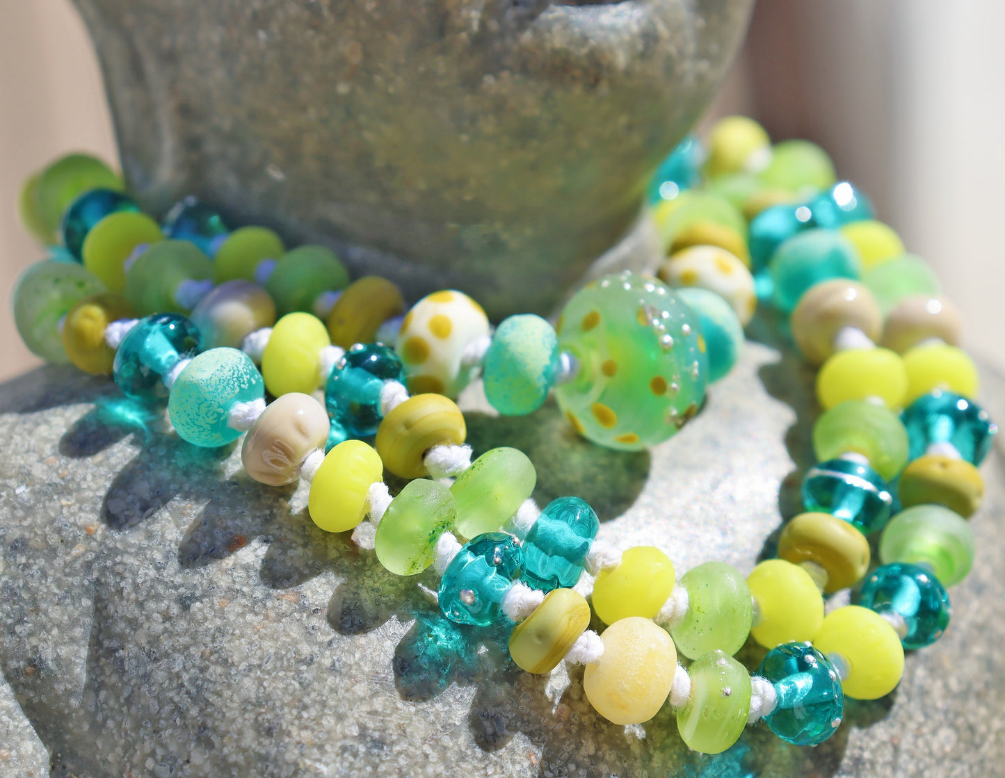 Margarita Knotted Art Glass Necklace