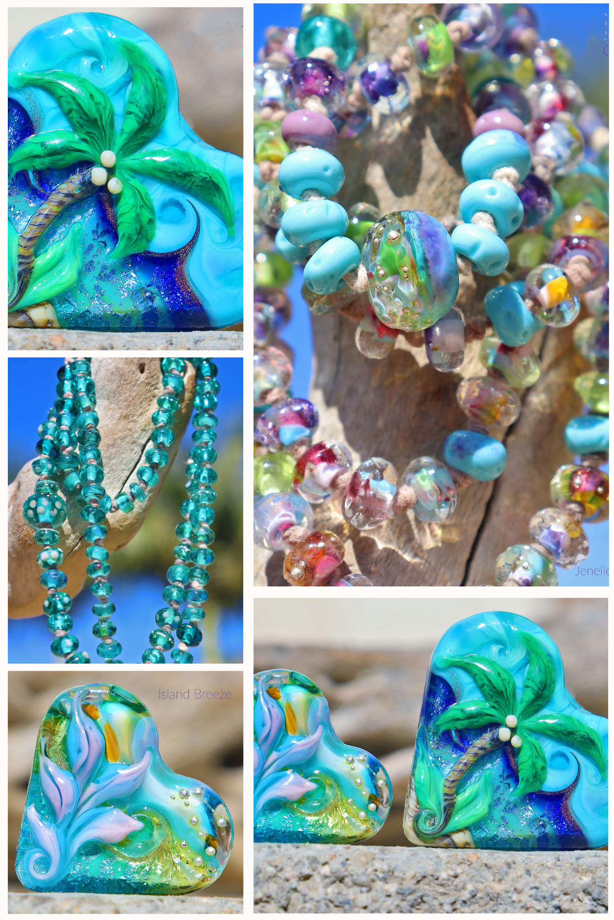 ISLAND BUTTERFLY Knotted Art Glass Necklace