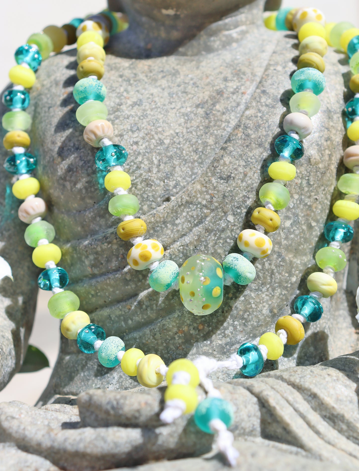 Margarita Knotted Art Glass Necklace